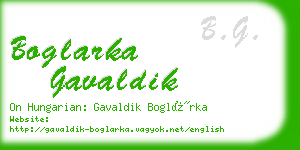 boglarka gavaldik business card